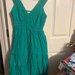 Claudia Richard Vibrant Green Midi Dress